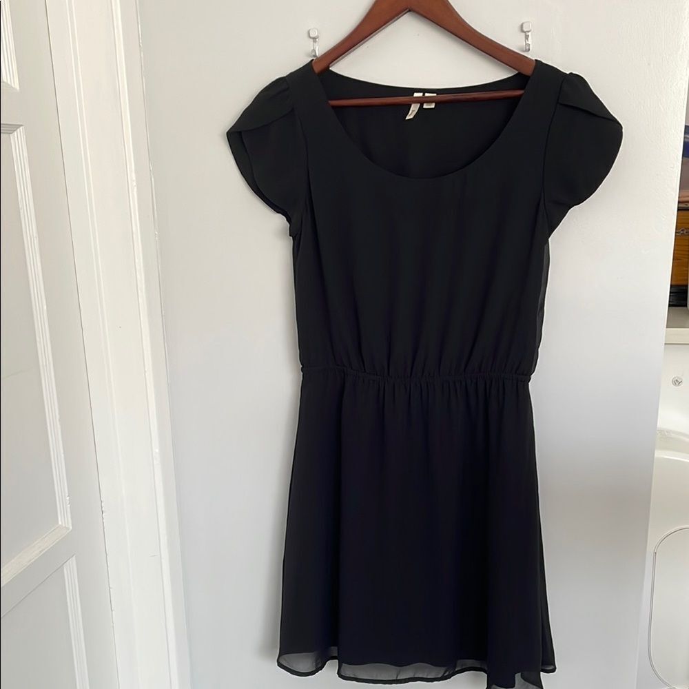 Frenchi Black Mini Sundress with Flutter Cap Sleeves women xs